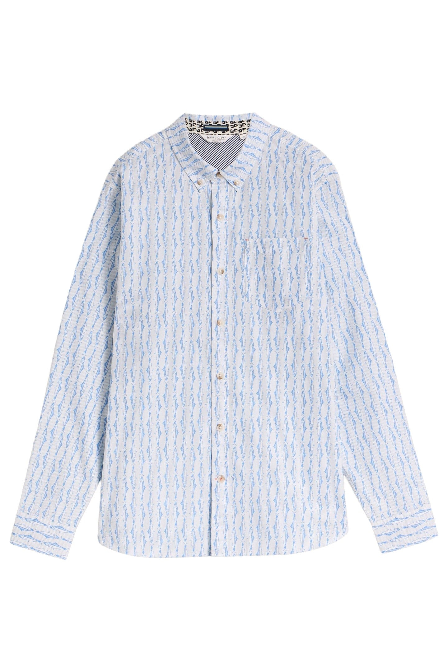 SALCOMBE FISH STRIPE SHIRT BLUE PRINT 3