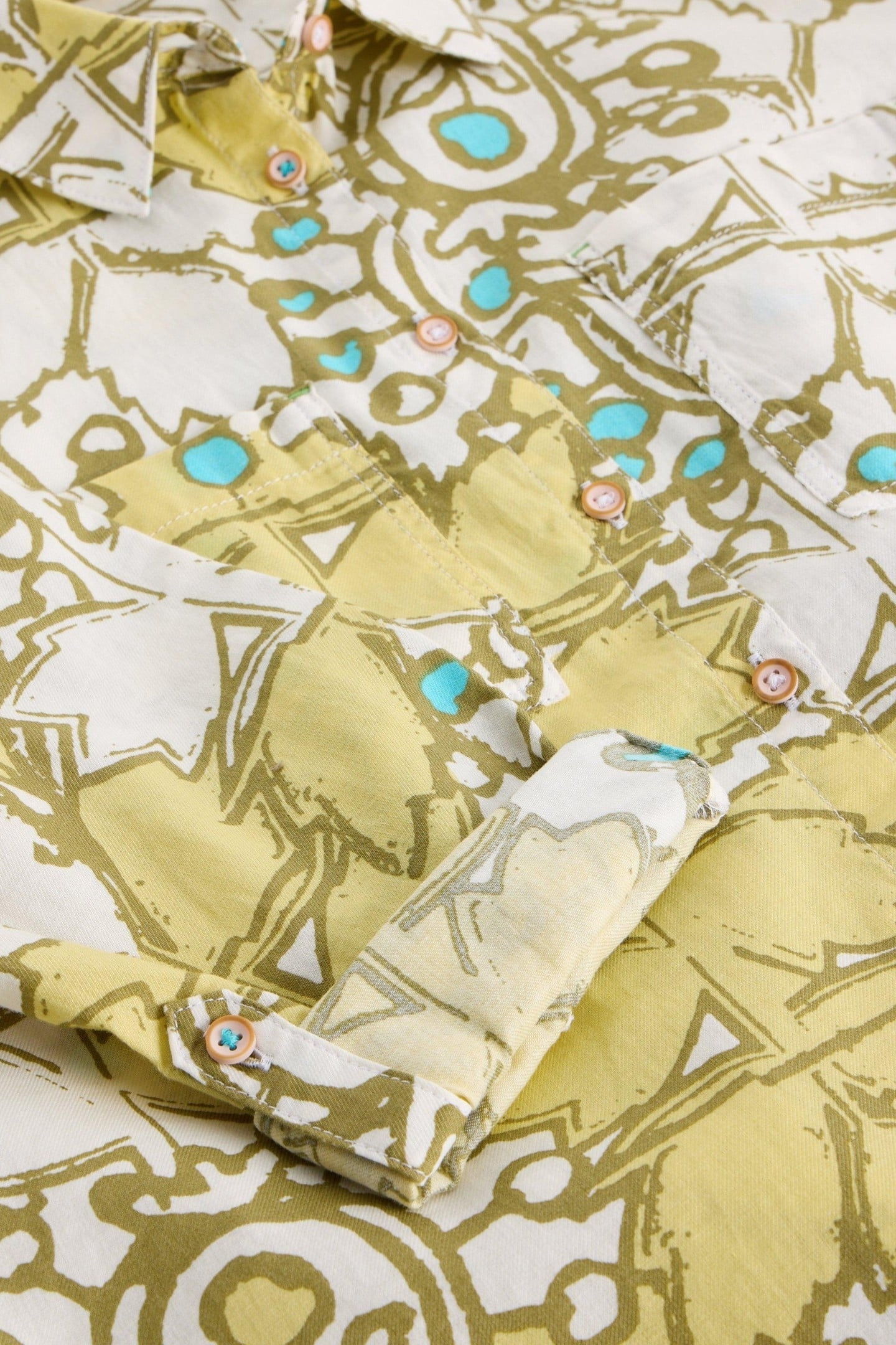 SOPHIE ORGANIC COTTON SHIRT YELLOW MULTI 4