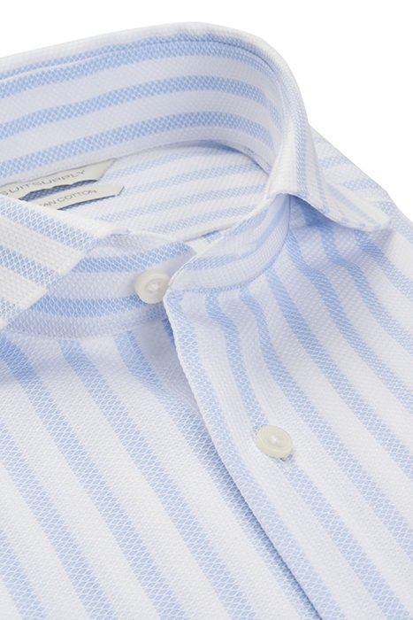LIGHT BLUE STRIPED SLIM FIT SHIRT LIGHT BLUE 3