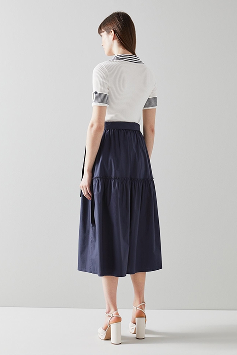REGO MIDI SKIRT NAVY/WHITE 2