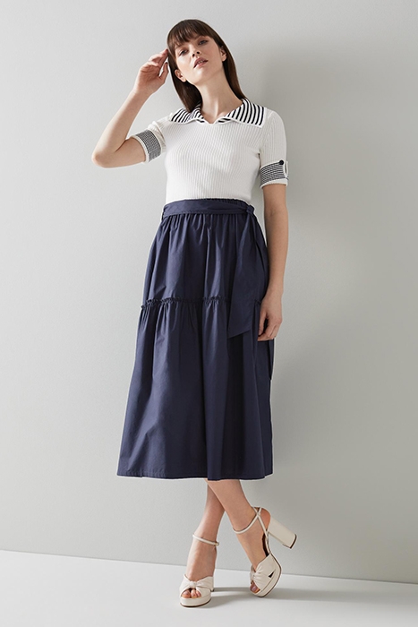 REGO MIDI SKIRT NAVY 1