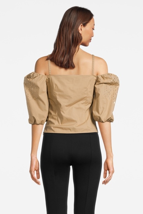 IRVIN BLUSA POPELINE DARK NOUGAT 2