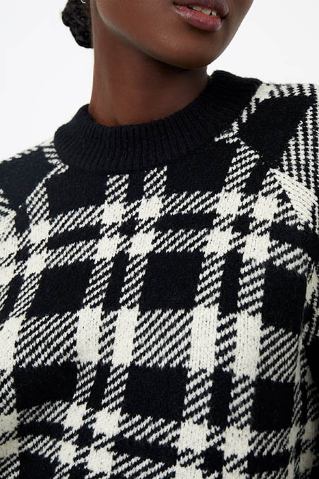 CHECK CREW BLACK/ECRU 4