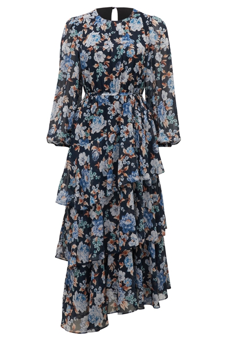 ANGELICA ASYMM RUFFLE MIDI DRESS VERONA FLORAL 5