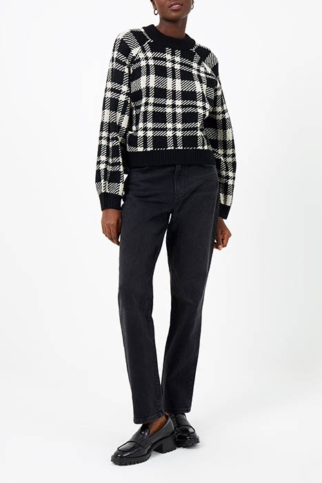 CHECK CREW BLACK/ECRU 2