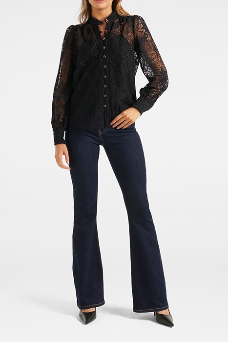 RUTH BUTTON DOWN LACE BLOUSE BLACK 3