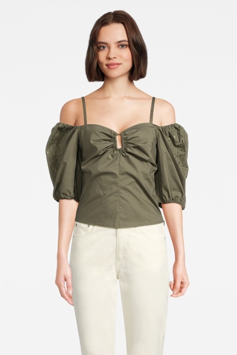 IRVIN BLUSA POPELINE STONE GREEN 1