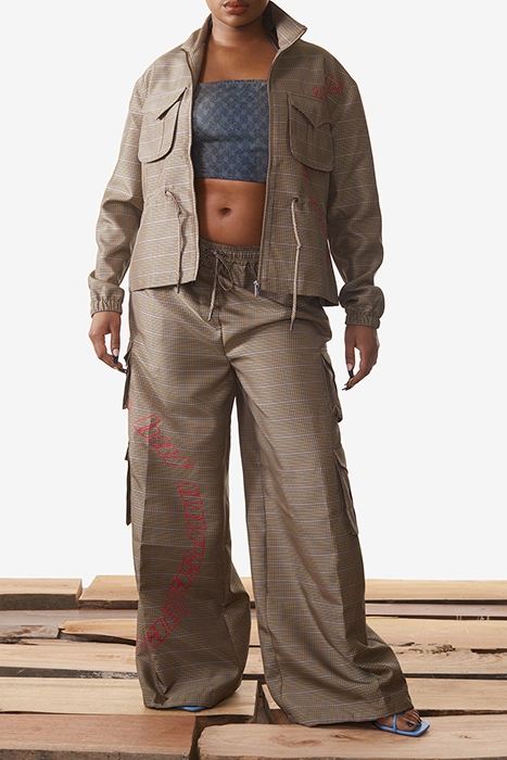 SAND CHECKED KANO JACKET 1