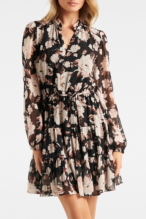 FAYE TIERED SKATER DRESS BLACKWOOD FLORAL 1