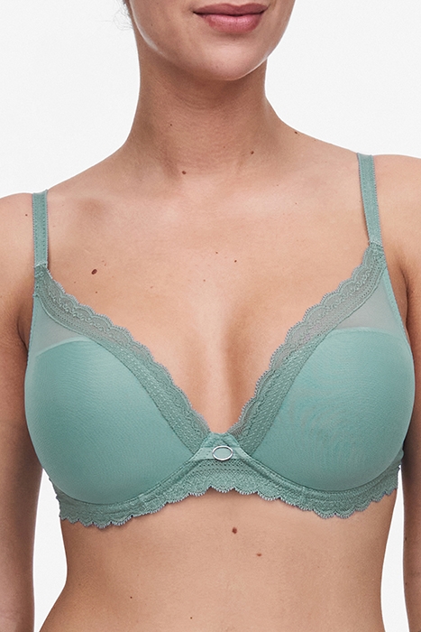 PARISIAN ALLURE - PLUNGE T-SHIRT BRA TRELLIS GREEN 1