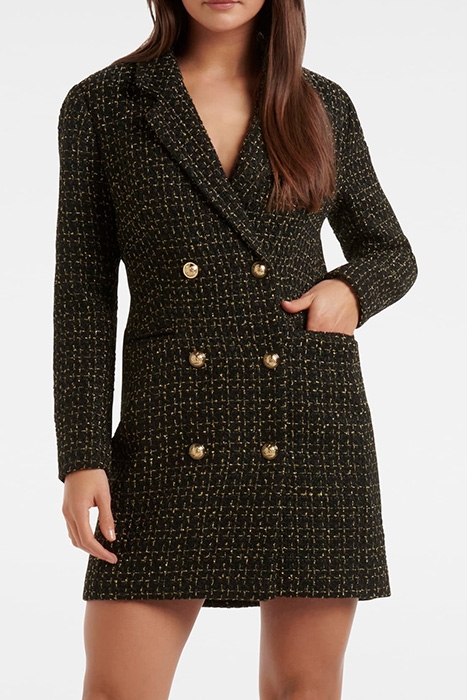 BETTY TWEED BLAZER DRESS BLACK 1