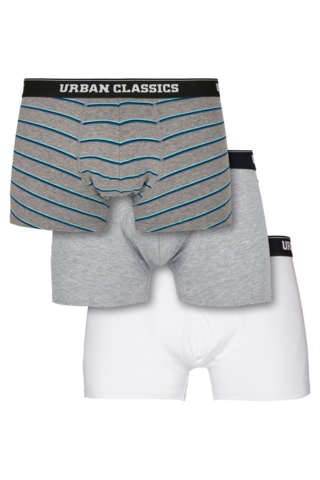 BOXER SHORTS 3-PACK WIDE STRIPE AOP + GREY + WHITE 1