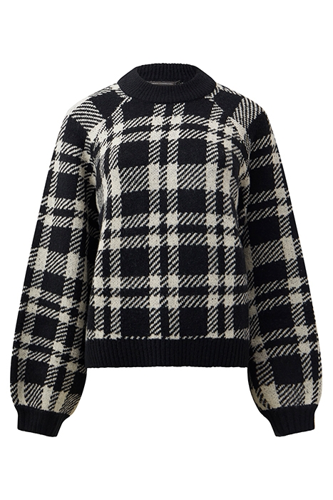 CHECK CREW BLACK/ECRU 1