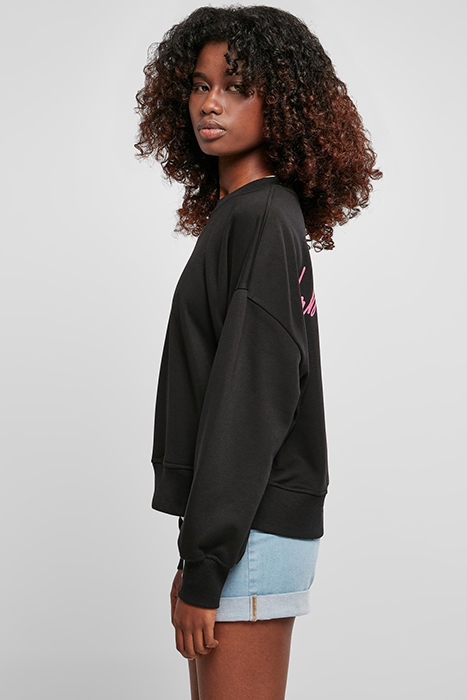 LADIES OVERSIZED RAINBOW CREWNECK BLACK 5