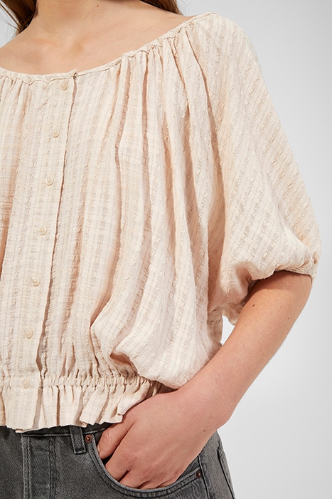 ARTEMAS BRODERIE SCOOP NECK TOP SAND DOLLAR 4