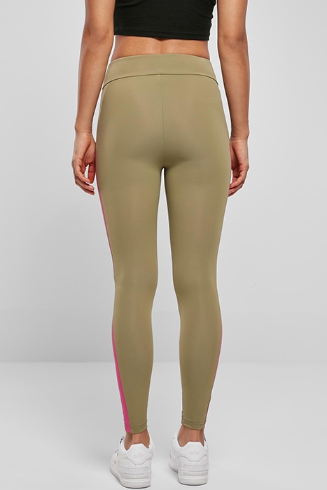 LADIES COLOR BLOCK LEGGINGS KHAKI/BRIGHTVIOLET 3