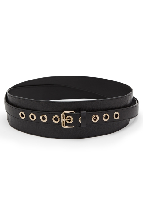 ALLY EYELET BELT BLACK/WARM BRASS 2