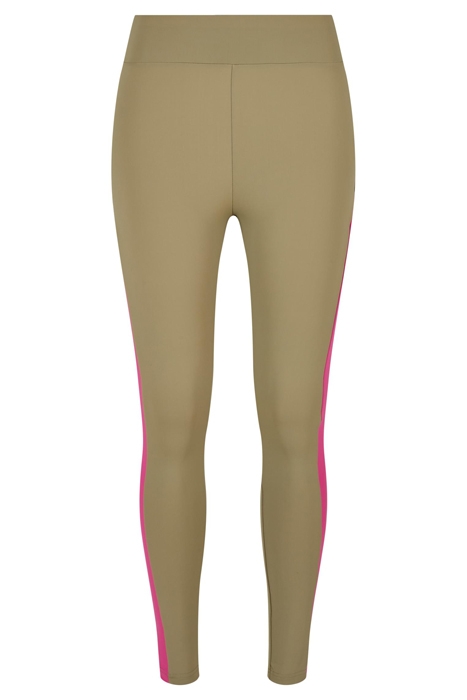 LADIES COLOR BLOCK LEGGINGS KHAKI/BRIGHTVIOLET 1