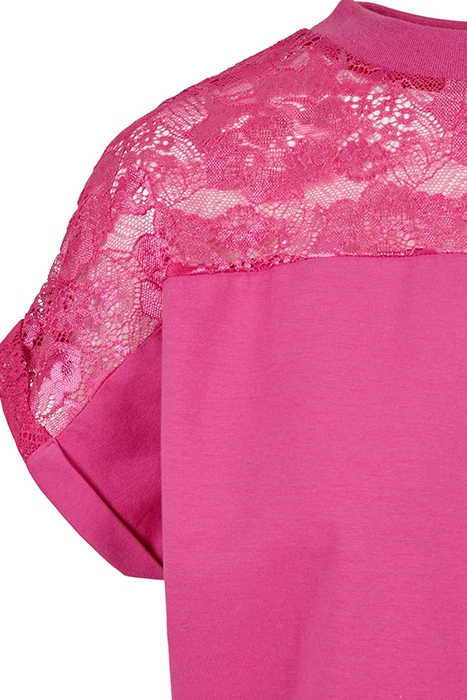 LADIES SHORT OVERSIZED LACE TEE BRIGHTVIOLET 7