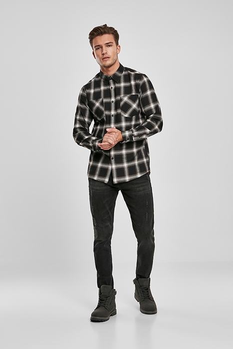 CHECKED FLANELL SHIRT 6 BLACK/WHITE 4