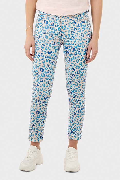 HOGE TAILLE ANIMALPRINT BROEK MAUVE CHALK 1