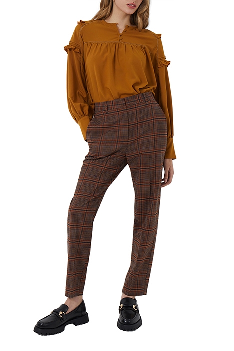 BETTINA CHECK SUITING TAPE TRS CAMEL MIX 1