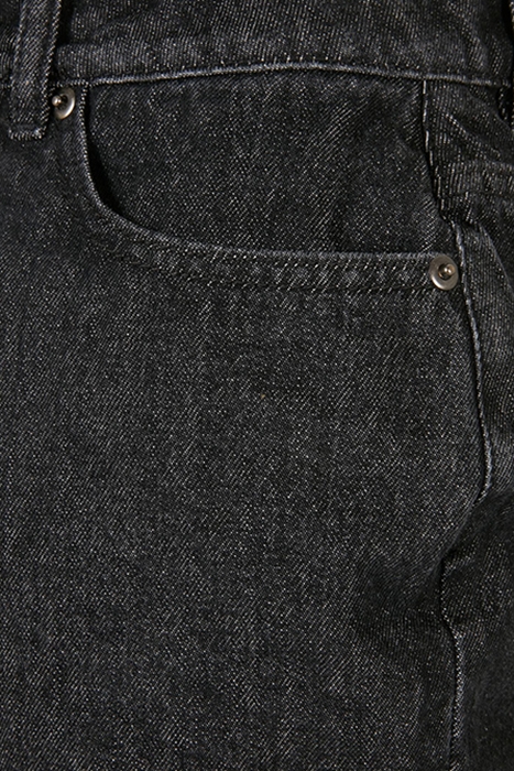 LADIES HIGH WAIST BOYFRIEND SHORTS BLACK WASHED 7