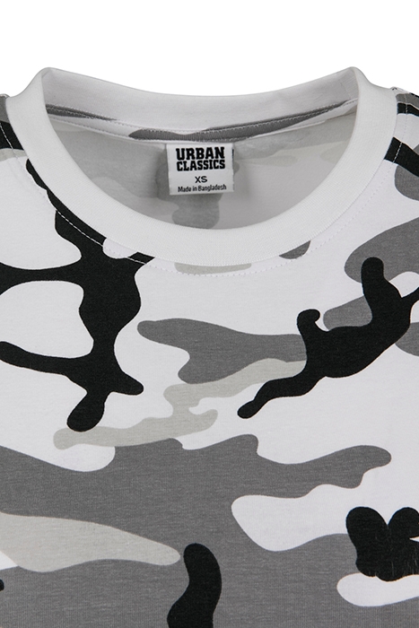 LADIES STRETCH JERSEY CROPPED TEE SNOW CAMO 8