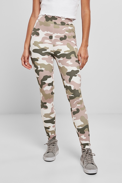 LADIES HIGH WAIST CAMO TECH LEGGINGS DUSKROSE CAMO 2