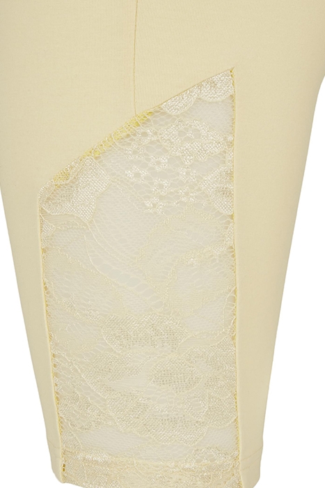 LADIES HIGH WAIST LACE INSET CYCLE SHORTS SOFTYELLOW 7