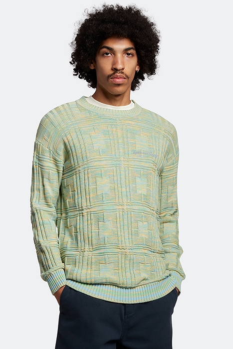 SPACE DYE CREW NECK MOLLY'S GREEN/ SUNBEAM 1