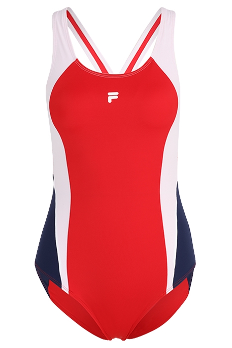 SANYA SWIMSUIT TRUE RED-BRIGHT WHITE-MEDIEVAL BLUE 1