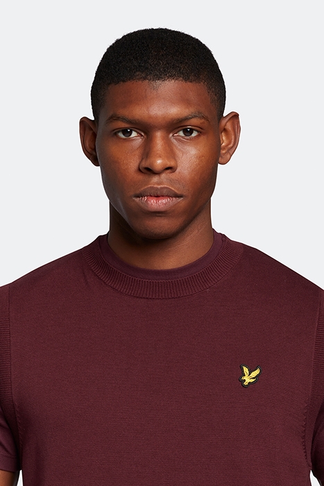 COTTON CREW NECK VEST BURGUNDY 4