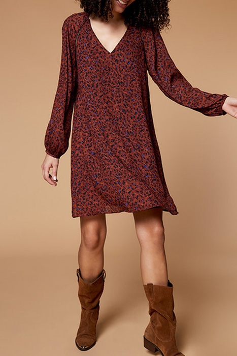 RESKY - COGNAC NEO-ANIMAL PRINT DRESS 3