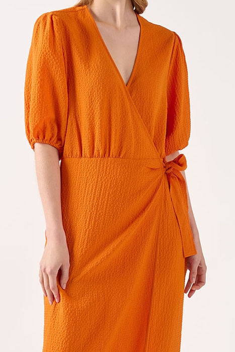 CAMILLE BUBBLE DRESS S/S HARVEST PUMPKIN 3