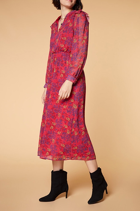 RAIN - FUCHSIA FLORAL PRINT 70'S MAXI DRESS 3