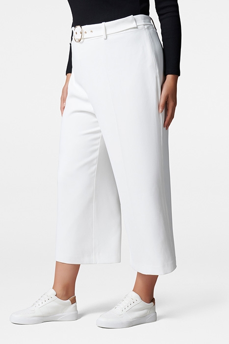 ARI CURVE BELTED CULOTTE PANTS PORCELAIN 4