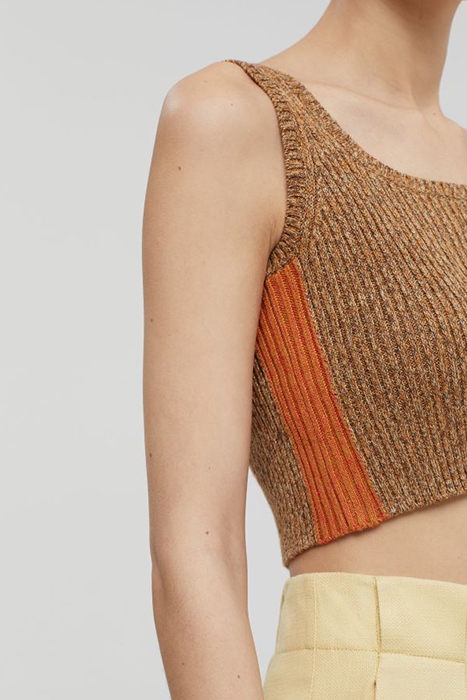 CLOSED WOMEN TANK TOP CROPPED KNITS BRAZIL NUT BRAZIL NUT 3