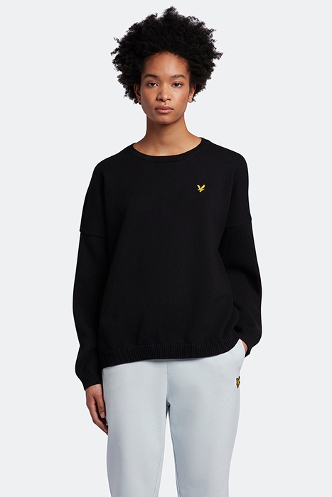 CREW NECK JUMPER JET BLACK 1