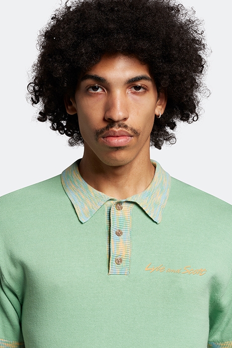 SPACE DYE TRIM KNITTED POLO MOLLY'S GREEN 4