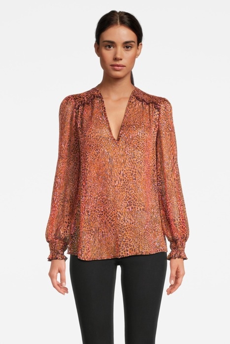 CASSIA BLUSA CREPONNE LUREX ST PINK/BLACK MULTI-COLOUR 1