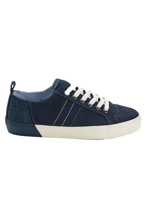 BAILEY SUEDE LACE UP TRAINERS NAVY 1