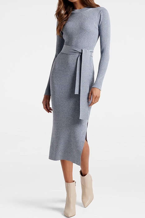 GRAYSON MIDI KNIT DRESS BLUE SPACE DYE 2