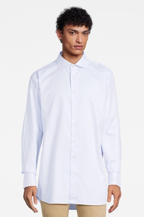 Light Blue Checked Extra Slim Fit Shirt 2