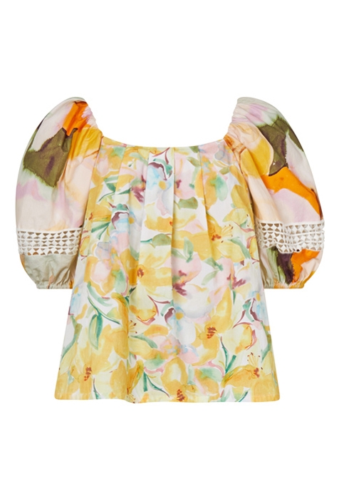 ISADORA PATCH ORGANIC POPLIN BARDOT TOP GOLDEN GLAZEBEESWAX 4