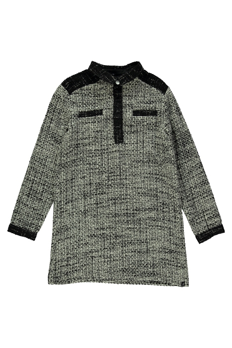 GIRLS’ ECRU TWEED-STYLE MINI ME SHIRT DRESS OFF-WHITE 1