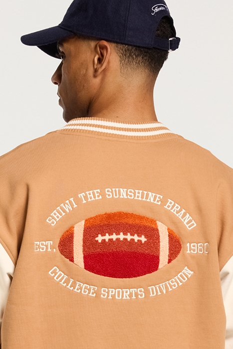 MEN VARSITY JACKET FOOTBALL BAKER BROWN 5