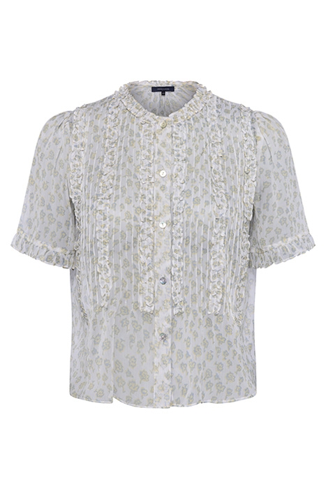 DORIA CRINKLE RUFFLE FRONT TOP SUMMER WHITE MULTI 4