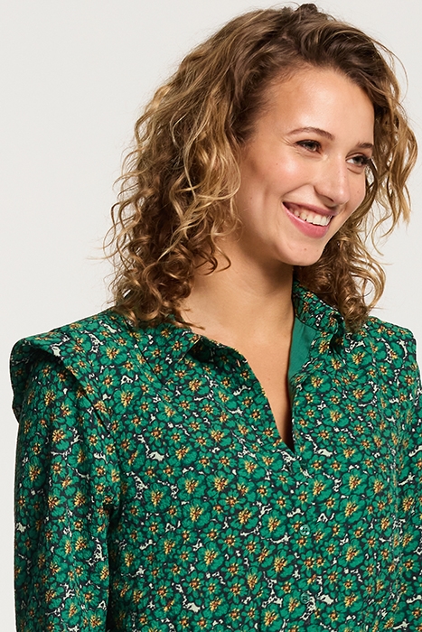 LADIES CALAMA DRESS POPPY FLOWER RAIN GREEN FLOWER 4