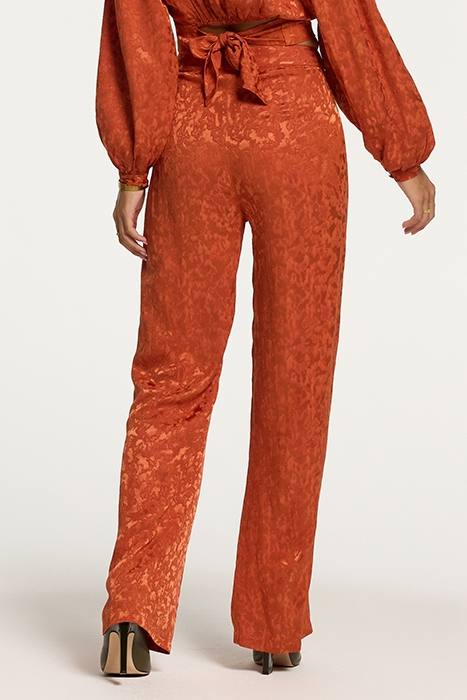 LADIES MILANO TROUSERS FOREST JAQUARD RUST ORANGE 2